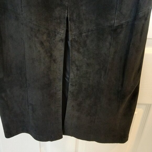Danier Black Suede Leather Maxi Pencil Skirt - size 12 - Picture 4 of 10